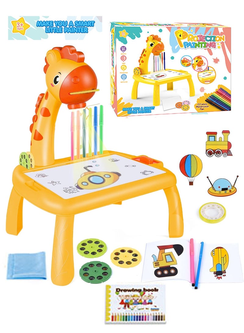 Splendors Enlarged Projector Drawing Table Early Educational Toy For Kids Giraffe-shaped Projector Painting Board Table Rechargeable Battery Easy To Use Early Development Toys For Children Boys Girls - Image 1