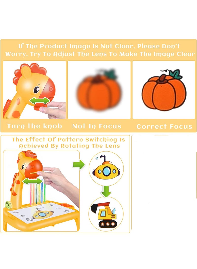 Splendors Enlarged Projector Drawing Table Early Educational Toy For Kids Giraffe-shaped Projector Painting Board Table Rechargeable Battery Easy To Use Early Development Toys For Children Boys Girls - Image 4