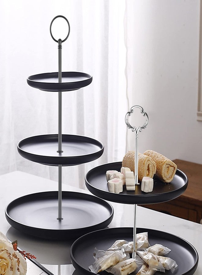 Moocci 3 Tiers Cake Stand Hardware with Strong Support, 9 Sets Tiered Hardware Fittings (6 Sets Large Diameter) for Cake Stand Mold, Hardware for Christmas Dinner Party (3 Golden, 3 Silver, 3 Black) - Image 5