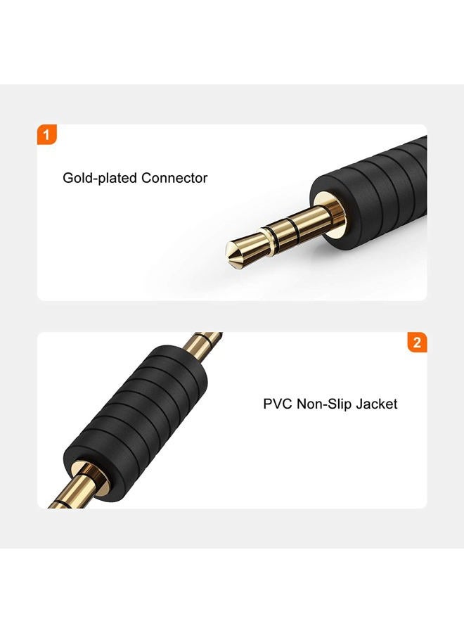 CableCreation 2 Pack 3.5mm 1/8 Stereo Jack to 3.5mm Audio Male to Male Adapter Connectors Gold Plated for Bluetooth Receive - Image 3