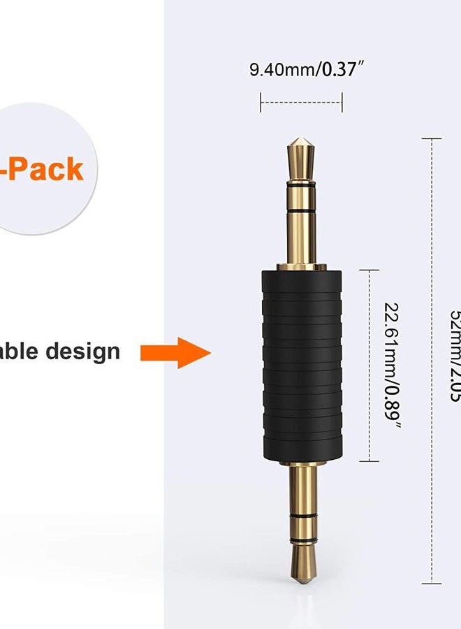 CableCreation 2 Pack 3.5mm 1/8 Stereo Jack to 3.5mm Audio Male to Male Adapter Connectors Gold Plated for Bluetooth Receive - Image 5