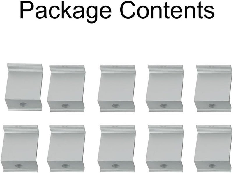 مشبك نهاية لوحة شمسية 10 قطع من سبائك الألومنيوم للتثبيت لإطار 30 32 35 40 مم فضي - Image 3