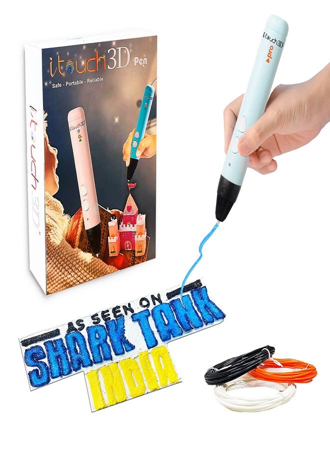 WOL 3D WOL3D iTouch Pro 3D Pen (Blue) with OLED Display, Speed & Temperature Control | Compatible with PLA/ABS Filaments | Smart 3D Printing Pen for Kids, Artists, DIY, and Creative Art Projects - Image 1