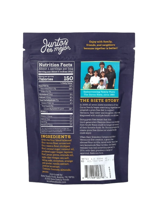 SIETE Siete, Grain Free Cookies, Mexican Wedding, 4.5 oz (127.6 g)  - Image 2