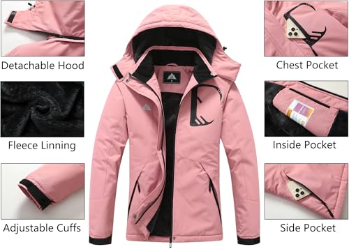 MOERDENG Women's Snow Ski Jacket Warm Winter Coat Waterproof Snowboarding Jacket Mountain Hiking Winter Jacket - Image 5