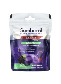 Sambucol Sambucol, Black Elderberry, Cough Relief Lozenge With Ivy Leaf, Berry Eucalyptus, 24 Hard Lozenges  - Image 1