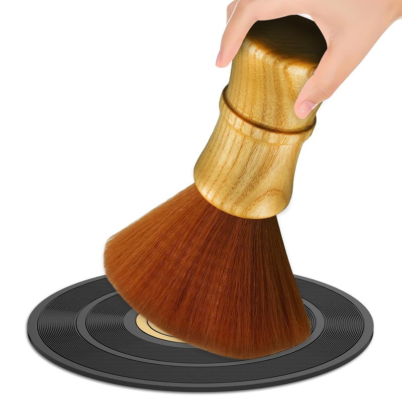 VIBORG Vinyl Record Cleaning Brush Anti-Static Bristles Soft Wood Handle Brush for LP Turntable Dust Removal, Phonograph Needle, CD - Image 1