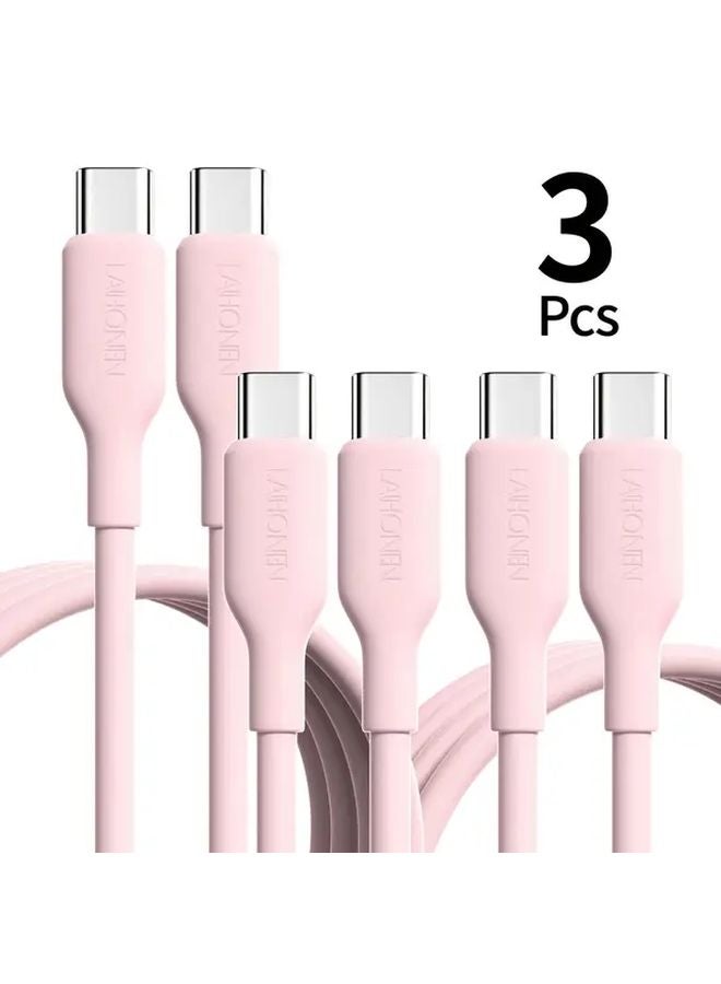 3pcs 10ft USB C Fast Charging Cables 60W PD Compatible iPhone 16 15 Samsung S25 Switch 2 MacBook Black - Image 1