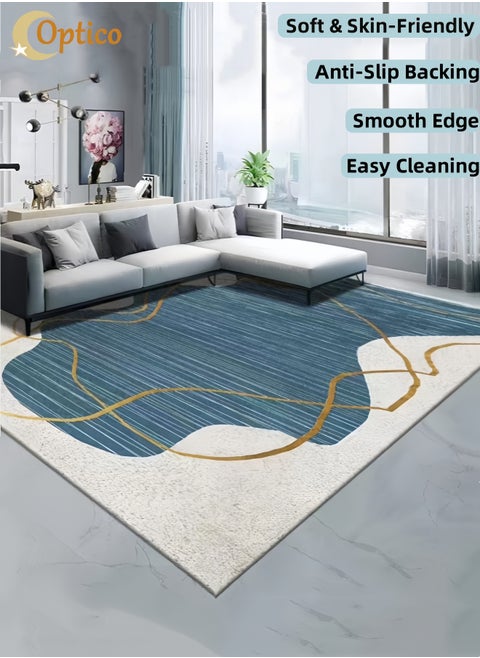 Area Rug, 120 x 160cm Large Mat Carpet Washable Floor Mat Runner Rug Rectangular Soft Touch Carpet Printed Floor Carpet with Non-Slip Backing for Living Room, Entryway, Dining Room, Indoor, Kids Playroom