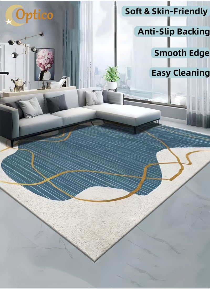 Area Rug, 120 x 160cm Large Mat Carpet Washable Floor Mat Runner Rug Rectangular Soft Touch Carpet Printed Floor Carpet with Non-Slip Backing for Living Room, Entryway, Dining Room, Indoor, Kids Playroom