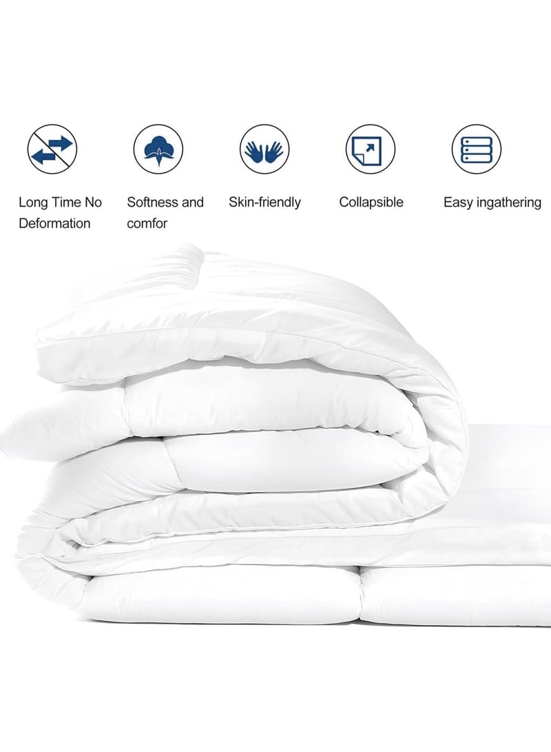 Super Queen Microfiber Mattress Topper | 5cm Thick Mattress Topper 180 x 200 cm | Plain 90 GSM Luxury Bed Enhancing Topper | Mattress Cover with 4 Sided Elastic Band, White - Image 4