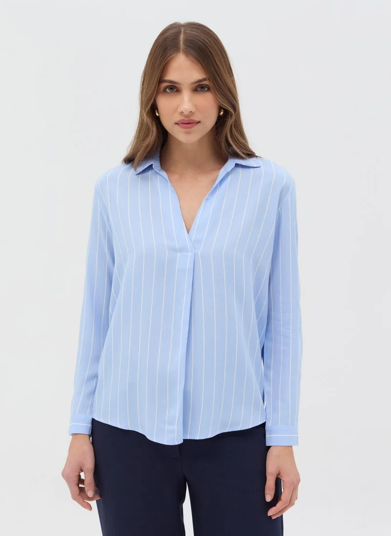 Ovs Viscose Blouse With V Neck