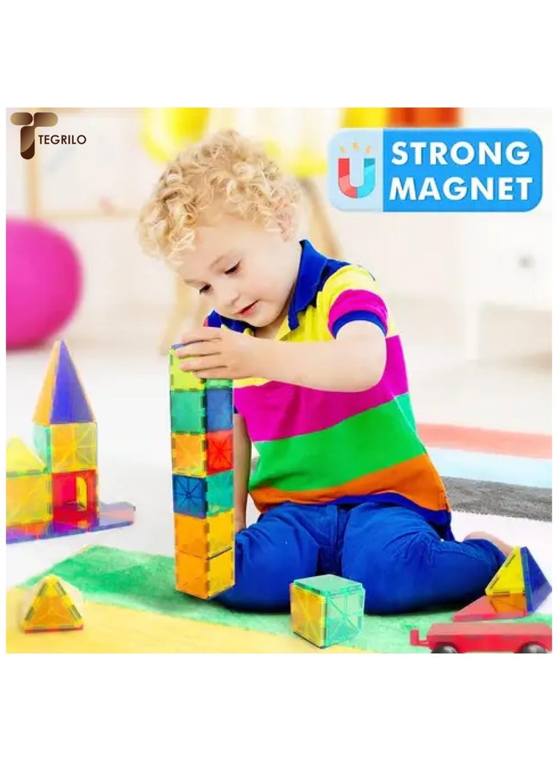TEGRILO 60 Pcs Magnetic Tiles Set Creative Magnetic Building Blocks 3D Magnetic Tiles For Kindergarten Preschool Toddler Educational Learning STEM Toys for Kids - Image 5