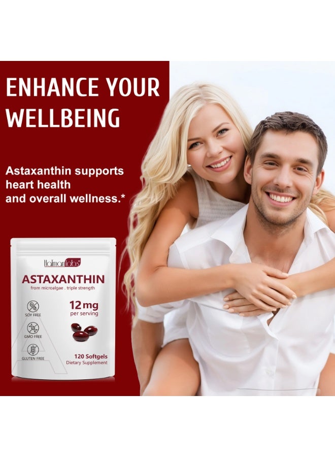 HATMANLABS Astaxanthin 12mg, 120 Softgels, Premium Astaxanthin Antioxidant Supplements with Antioxidant Activity, Supports Eye, Immune, Joint, Skin Health, Internal Circulation - Image 4