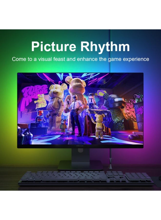 بيوتي بيست بار إضاءة ذكي (RGB) لشاشات الجيمنج من Beauty beast، إضاءة خلفية محيطية متزامنة مع ألوان الشاشة لمقاس 27 بوصة، يعمل بـ USB، متوافق مع ويندوز - Image 4