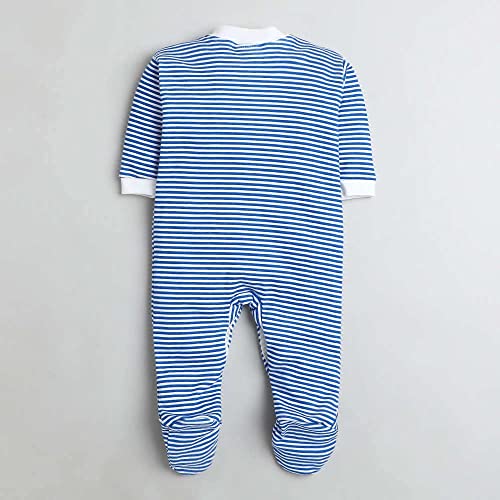EIO 100% Cotton Rompers/Sleep Suits/Jumpsuit/Night Suits for Baby Boys & Girls, Infants, New Born Combo Pack Royal Blue - Image 3