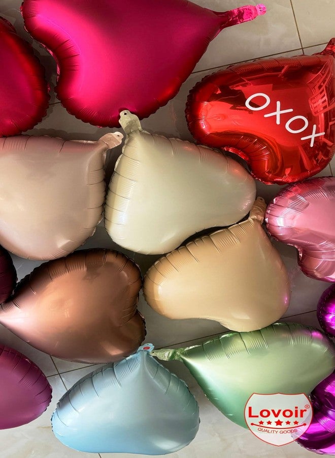 Lovoir 12 Pcs Red Heart Shape Foil Mylar Balloons 18 Inch Love Balloons for Valentine's Day Birthday Party Decorations Wedding Engagement Romantic Decor (Red & White & Pearl Pink) - Image 4