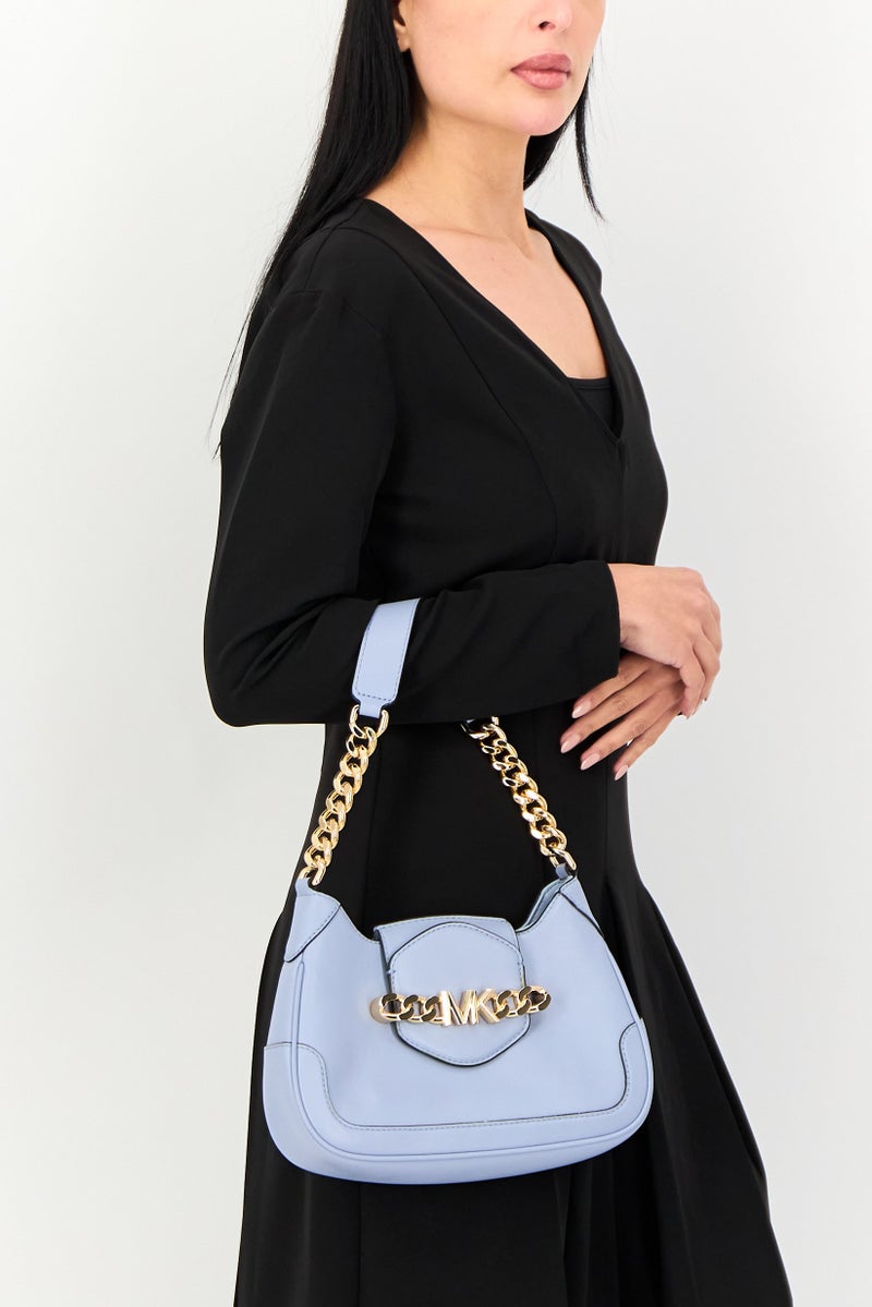 Michael Kors Women Brand Logo Shoulder Bag, Pale Blue - Image 2