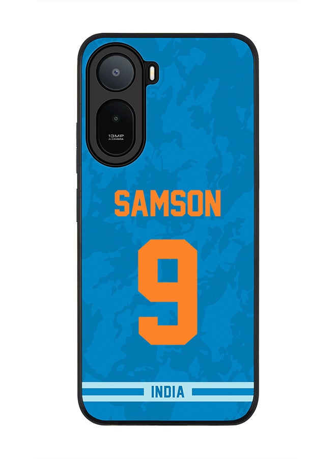 Stylizedd Rugged Case for Xiaomi Redmi A7 Pro 4G / Poco C81 / Poco C81 Pro / Poco C85x 5G- Slim Fit Hybrid Rubber Cover India Sanju Samson, Jersey No 9