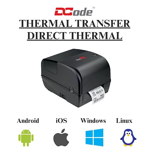 DCode Direct Thermal Printer (DC431Pro - 101mm, 3 inch) USB Interface Thermal Transfer Printing 203dpi 1D, 2D Barcode, Black - Image 2