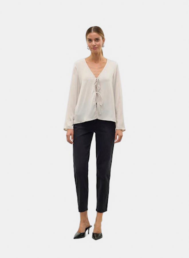 VERO MODA Womens Ine Longsleeve Tie Top