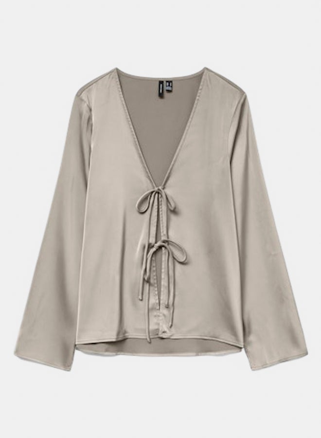 VERO MODA Womens Ine Longsleeve Tie Top