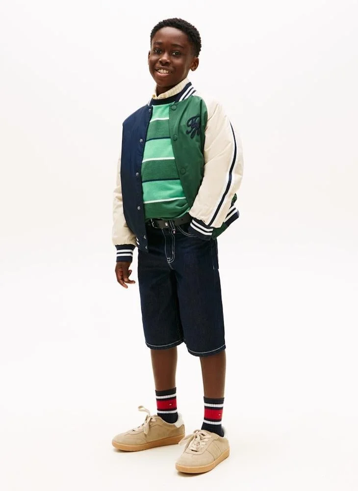 Tommy Hilfiger Contrast Topstitch Loose Denim Shorts