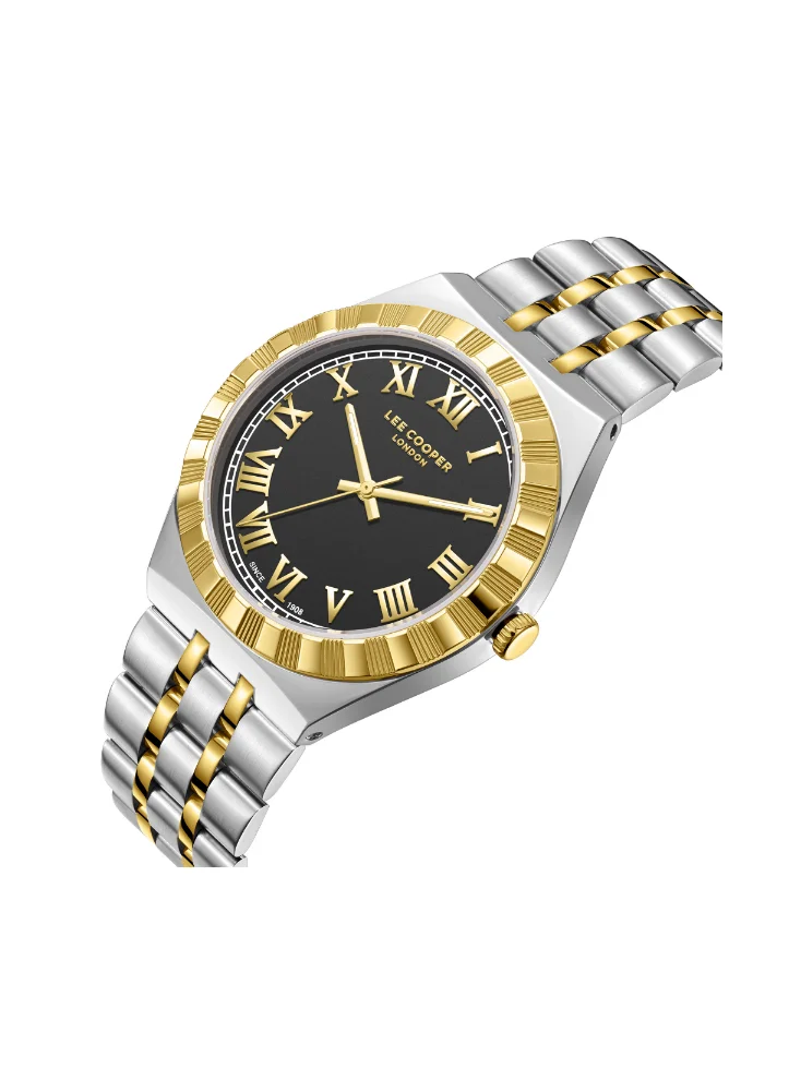 Lee Cooper Men's Analog Display Watch With Silver/Gold Metal Strap - LC08060.240