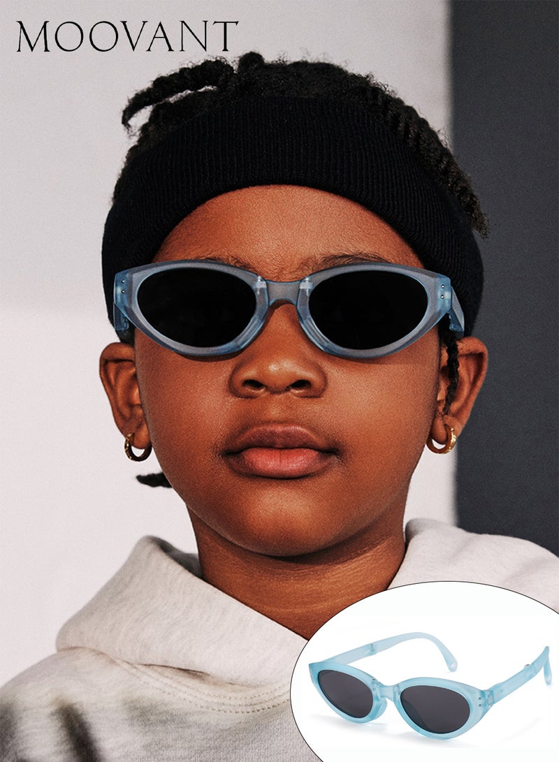 Moovant نظارات شمسية للأطفال بإطار TR نظارات عين القطة للأطفال نظارات شمسية قابلة للطي لحماية من أشعة الشمس في الهواء الطلق نظارات TAC مستقطبة - Image 1