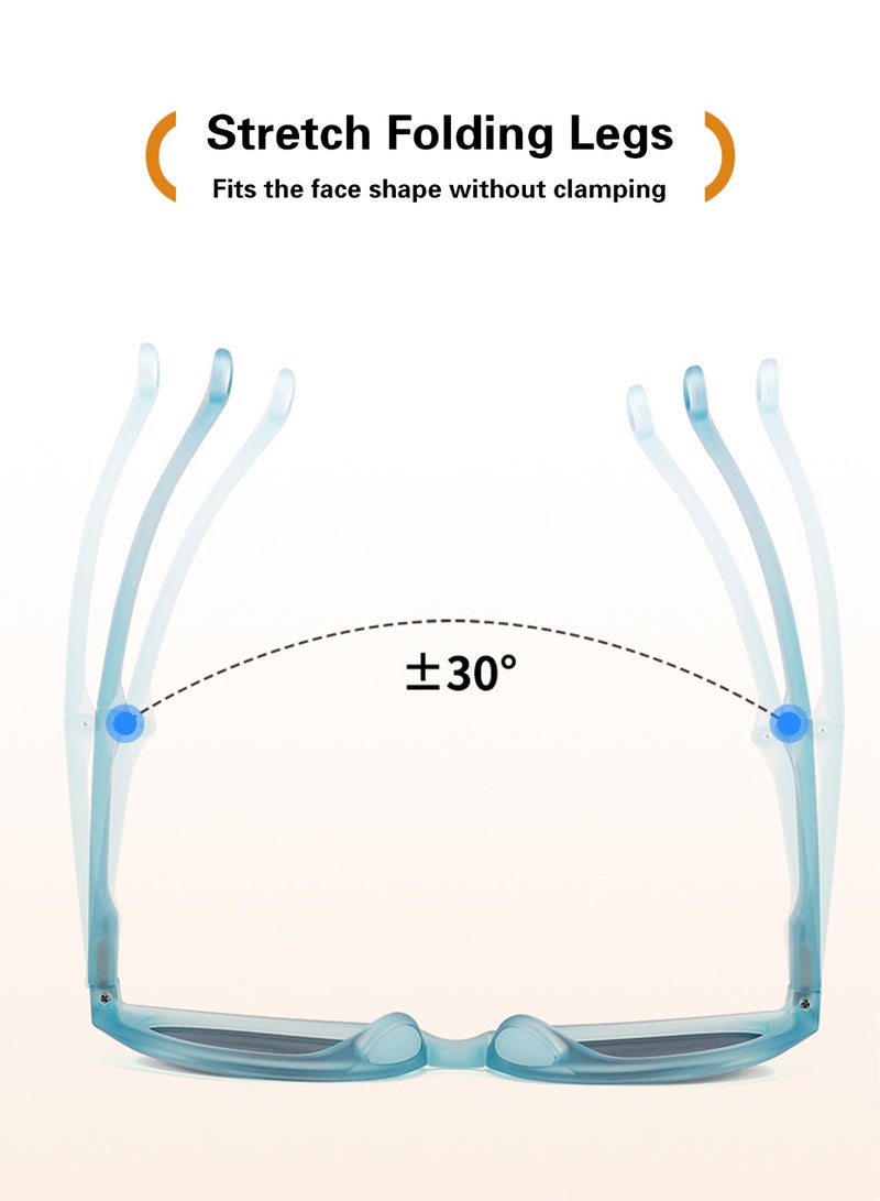 Moovant نظارات شمسية للأطفال بإطار TR نظارات عين القطة للأطفال نظارات شمسية قابلة للطي لحماية من أشعة الشمس في الهواء الطلق نظارات TAC مستقطبة - Image 3