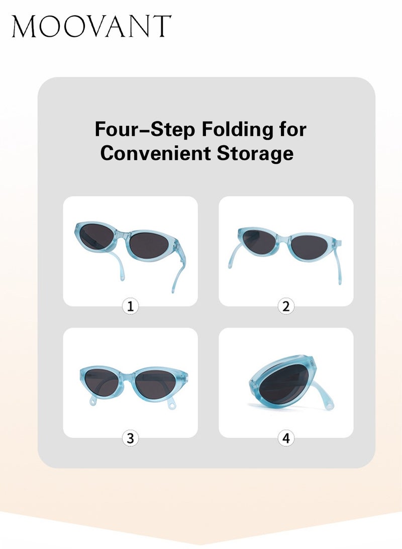Moovant نظارات شمسية للأطفال بإطار TR نظارات عين القطة للأطفال نظارات شمسية قابلة للطي لحماية من أشعة الشمس في الهواء الطلق نظارات TAC مستقطبة - Image 5