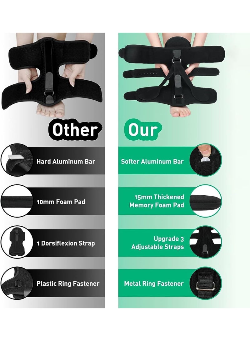 Bukela Plantar Fasciitis Night Splint Adjustable Planter Facetious Relief Brace, Plantar Fasciitis Relief, Support Relief Foot Drop Achilles Tendonitis(Black-2PC) - Image 3