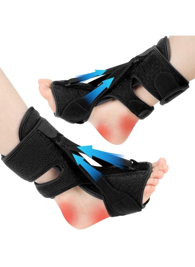 Bukela Plantar Fasciitis Night Splint Adjustable Planter Facetious Relief Brace, Plantar Fasciitis Relief, Support Relief Foot Drop Achilles Tendonitis(Black-2PC) - Image 1