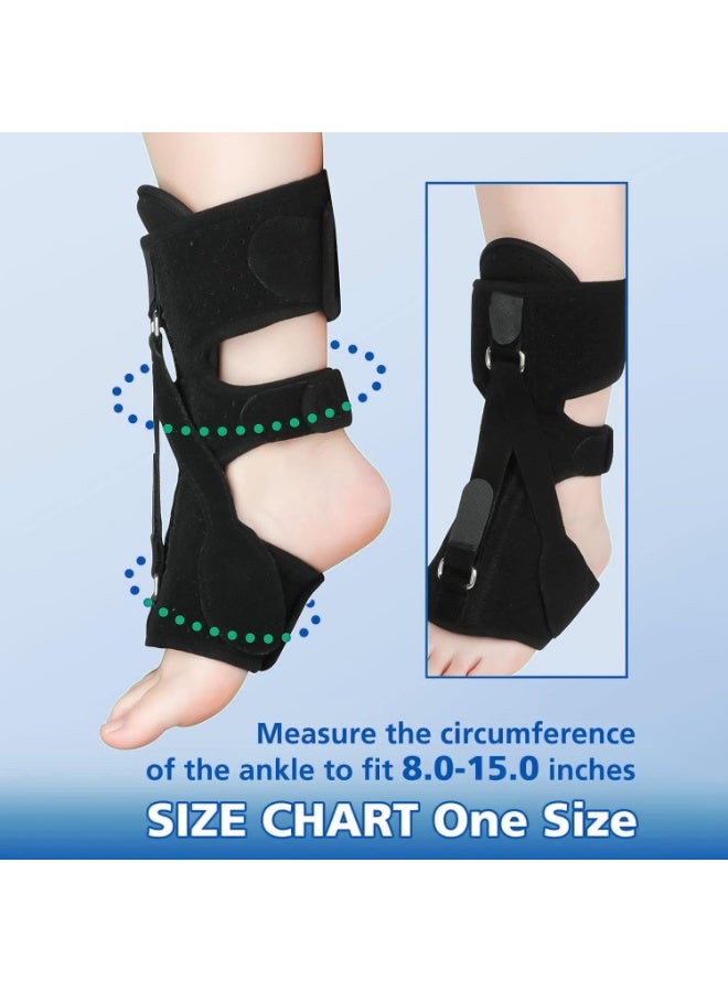 Bukela Plantar Fasciitis Night Splint Adjustable Planter Facetious Relief Brace, Plantar Fasciitis Relief, Support Relief Foot Drop Achilles Tendonitis(Black-2PC) - Image 2