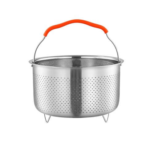 Snevad Stainless Steel Steamer Basket for Instant Pot Pressure Cooker Instant Food Steamer Vegetables Rice Pasta Multipurpose Strainer Colander Insert with Silicone Handle for Home Kitchen Cooking - Image 1