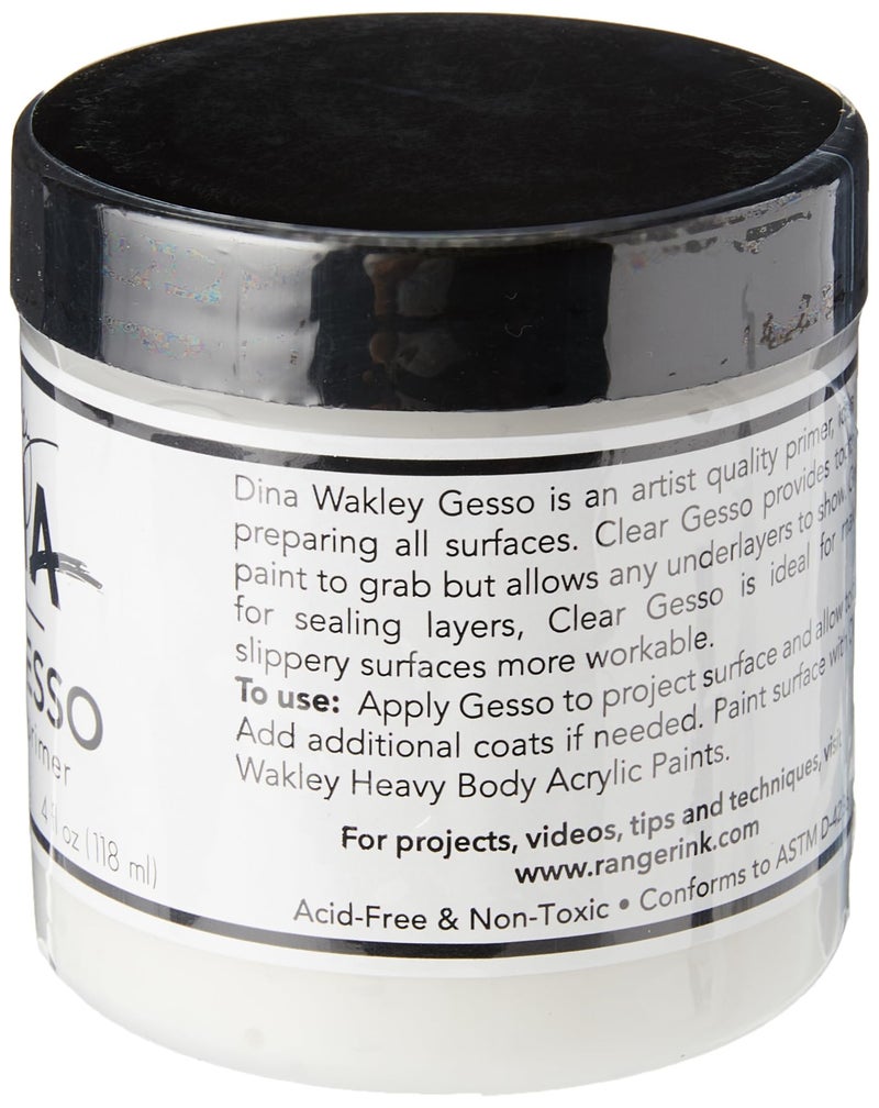 Ranger MDM46424 Dina Wakley Media Gesso 4oz Jar-Clear, Clear - Image 3
