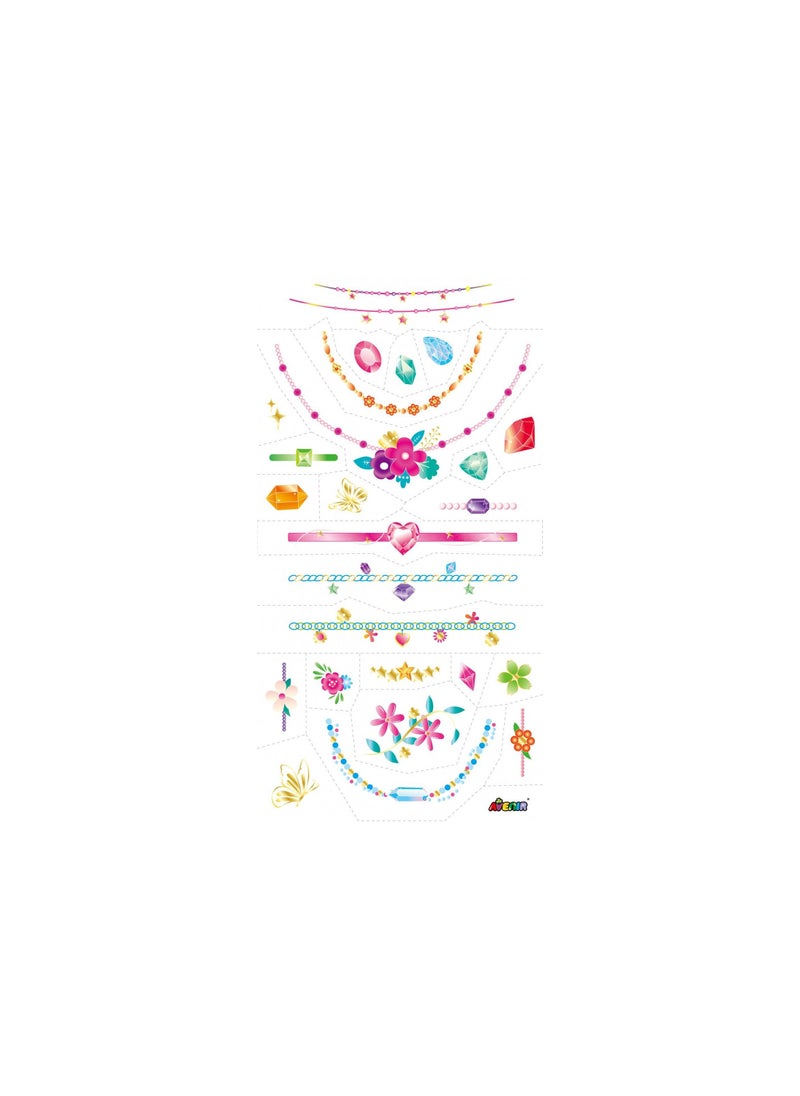 Avenir Avenir Tattoo Sticker - Jewelry | 50pc Set of Temporary Tattoos - High-Quality Water-Based Ink - Safe and Easy to Apply and Remove - Lasts 3-5 Days for Kids 3+  - Image 4