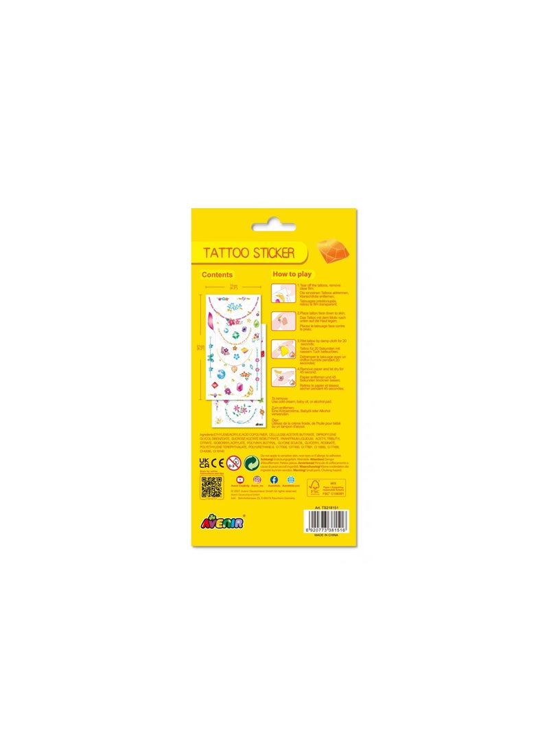 Avenir Avenir Tattoo Sticker - Jewelry | 50pc Set of Temporary Tattoos - High-Quality Water-Based Ink - Safe and Easy to Apply and Remove - Lasts 3-5 Days for Kids 3+  - Image 5