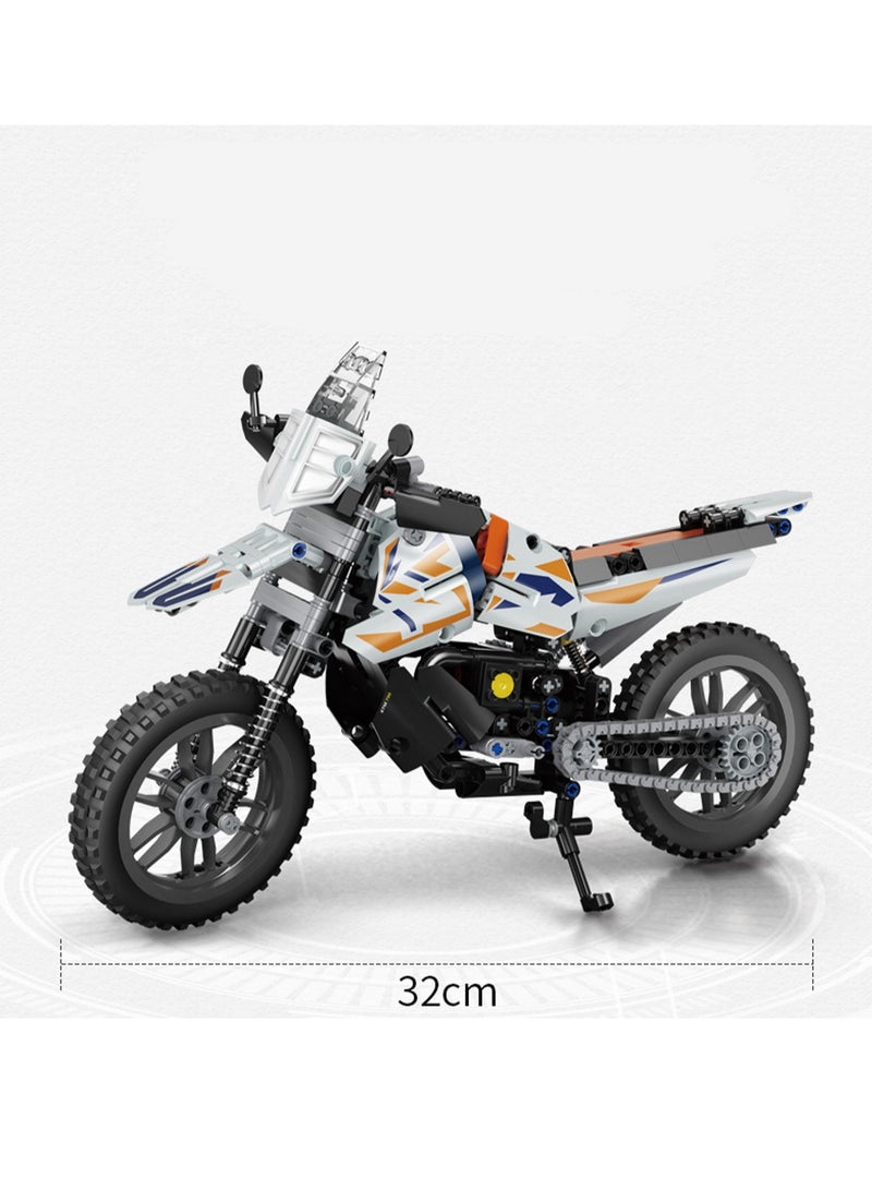 Loquat 434pcs White Off-Road Motorcycle Model Set Assembled Building Blocks Creative Diy Assembly Toys Children Adult Home Furnishings - Image 2