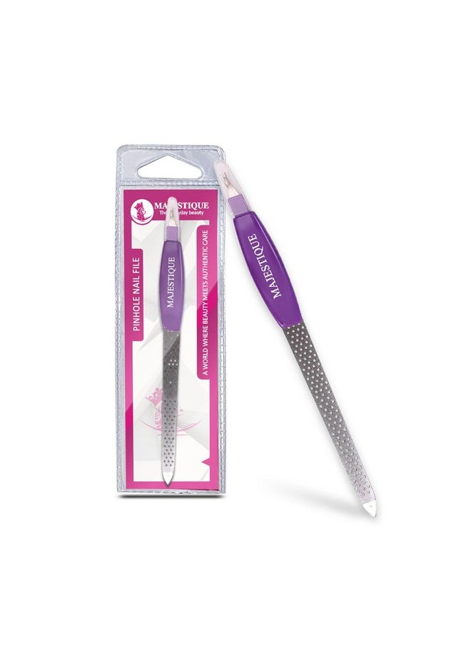 MAJESTIQUE - Nail Filler 2 In 1 Majestique Stainless Steel For Smooth Filing Of Nails And Cuticle Removes Dead Skin Nail Files. Antislip Handle. Double Sided Nail Filer Gifts For Women Men Girls Yellow - Image 1
