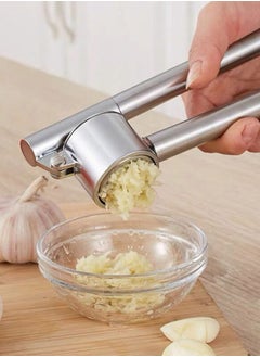 Bukela "Stainless Steel & Zinc Alloy Multi-Function Garlic Press Set - Extended Garlic Crusher, Peeler & Masher for Home Kitchen Use"  - Image 3
