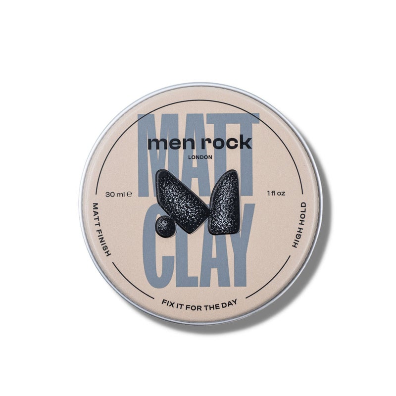 Men Rock Matt Clay with High Hold and Matt Finish for Thicker and Fuller Looking Hairstyles Nourishes and Conditions Hair Enriched with Cocoa Butter Sunflower and Almond Oils 30ml