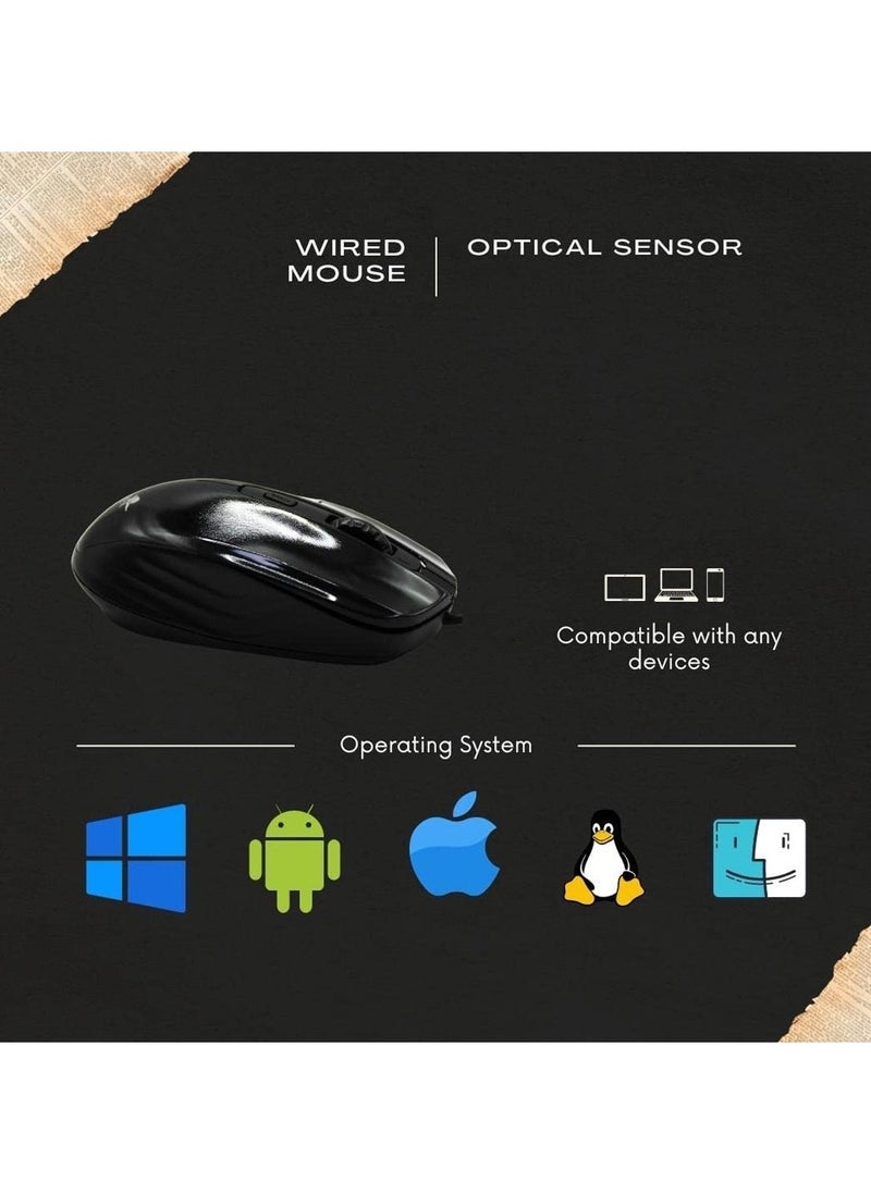 Goldfinch - GF-2610 Classic Wired Optical Mouse Black - Image 1