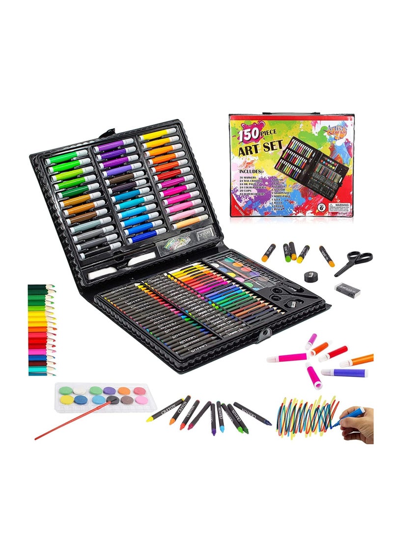 Generic 150-Piece Portable Coloring Set - Black - Image 1
