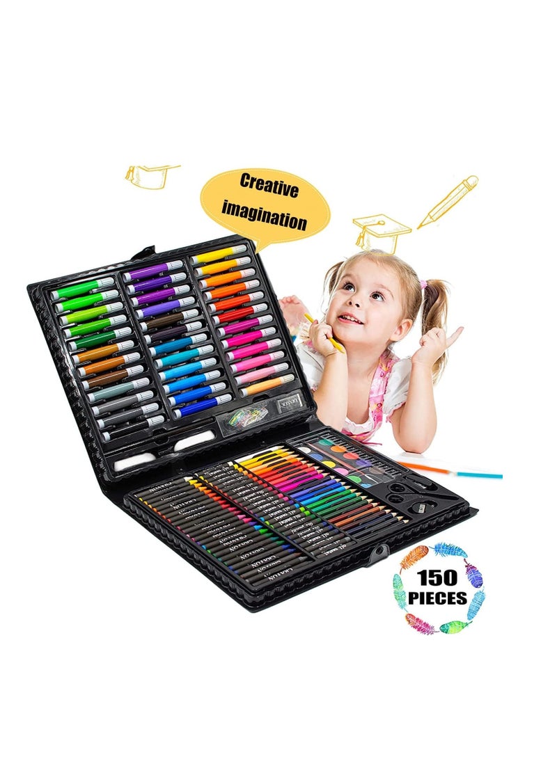 Generic 150-Piece Portable Coloring Set - Black - Image 2