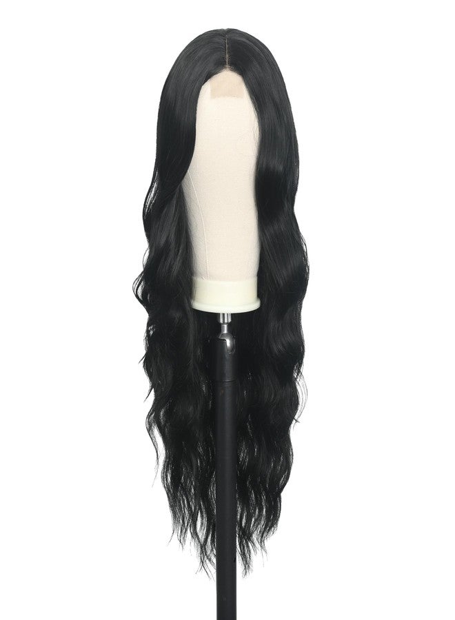 FUTAI Long Wavy Wig 30 Inch Black HD Front Lace Body Curly Synthetic Hair Wigs for Women Professional Female Diverse Styles Daily Party Cosplay - Image 4