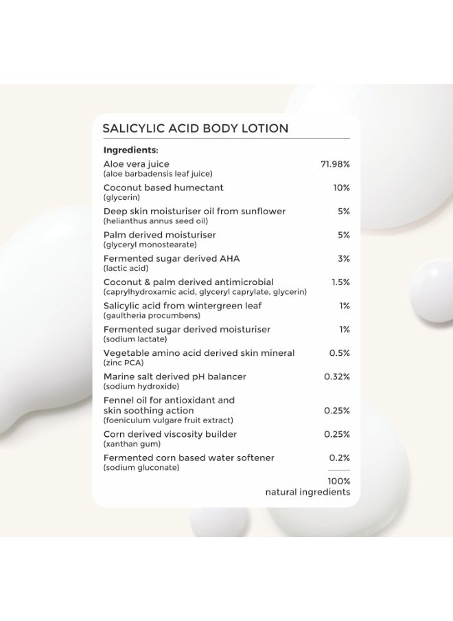 BRILLARE Salicylic Acid Body Lotion For Clear, Purified, Acne Prone Skin For All Body Types, Men & Women, 100% Natural Probiotics Lotion with Lactic Acid  - Image 2