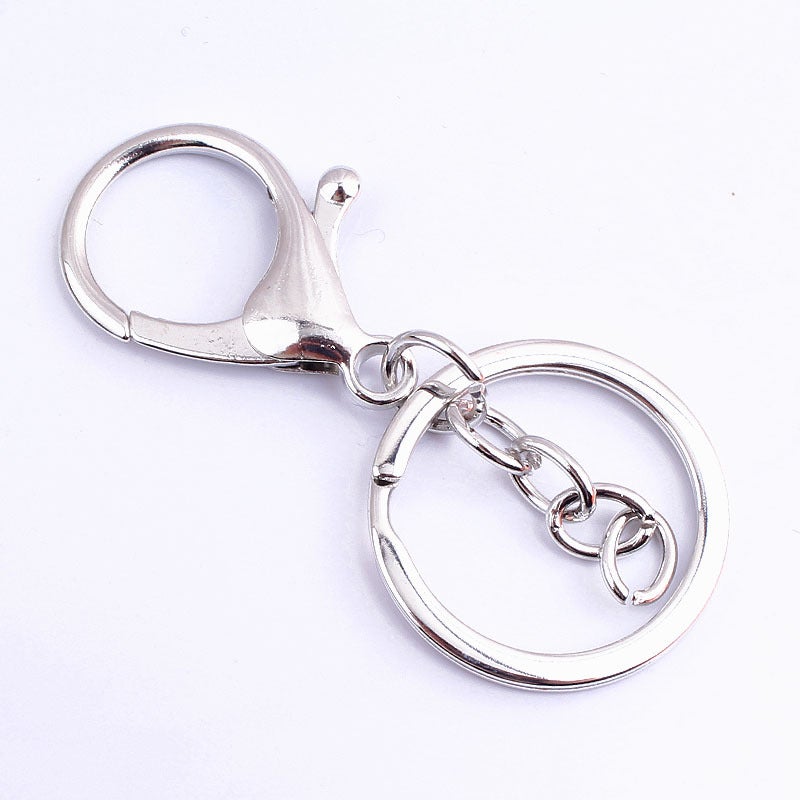 Generic New Metal Keychain DIY Kit - Lobster Clasp Charms White K +4 link chain