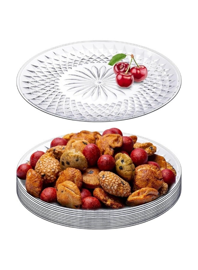 Halapack 20 Pack of Unbreakable Durable Clear Plastic Plate 27 cm  Perfect for Serving Sweets and Guests at Any Event Crystal Clear Food Serving Plates Transparent Dessert Serving Plate - Image 3