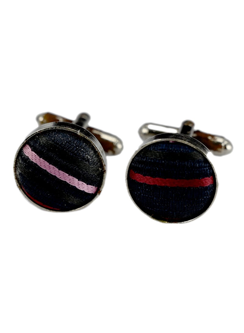 Black Striped Tie Cufflink Gift Set For Men For Special Occasions Includes Pocket Square Cufflinks, Striped Cufflink Handkerchief Set, And Pocket Square Tie Cufflink Set  - Image 3